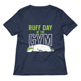 Ruff Day At The Gym Women's V-Neck Tee