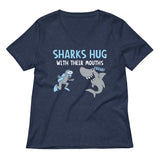 Sharks Hug With Their Mouths Women's V-Neck Tee