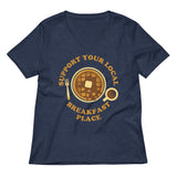 Support Your Local Breakfast Place Women's V-Neck Tee