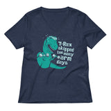 T-Rex Skipped Too Many Arm Days Women's V-Neck Tee