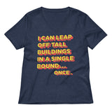 Tall Buildings In A Single Bound Women's V-Neck Tee