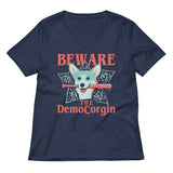 The DemoCorgin Women's V-Neck Tee