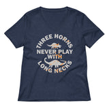 Three Horns Never Play With Long Necks Women's V-Neck Tee