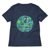 Water Lilies Police Box Women's V-Neck Tee