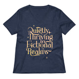 Quietly Thriving In Fictional Realms Women's V-Neck Tee