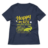 Happy Place Driving Range Women's V-Neck Tee