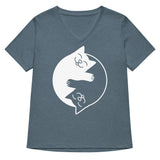 Yin Yang Cats Women's V-Neck Tee