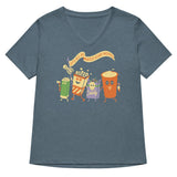 Let's All Go Watch Scary Movies Women's V-Neck Tee