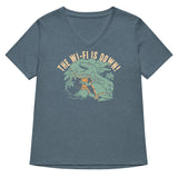 The Wi-Fi Is Down! Women's V-Neck Tee