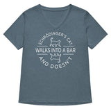 Schrodinger's Cat Walks Into A Bar Women's V-Neck Tee