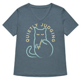 Quietly Judging Women's V-Neck Tee