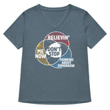 Don't Stop Venn Diagram Women's V-Neck Tee