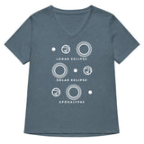 Lunar Eclipse Solar Eclipse Apocalypse Women's V-Neck Tee