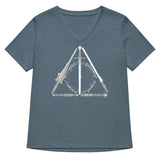 Nerdy Hallows Women's V-Neck Tee