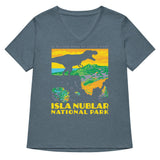 Isla Nublar National Park Women's V-Neck Tee