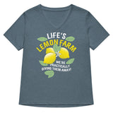 Life's Lemon Farm Women's V-Neck Tee
