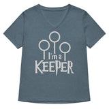 I'm A Keeper Women's V-Neck Tee
