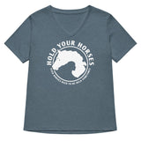 Hold Your Horses Women's V-Neck Tee