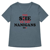 The She To The Nanigans Women's V-Neck Tee