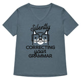 Silently Correcting Your Grammar Women's V-Neck Tee