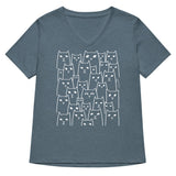 Suspicious Cats Women's V-Neck Tee