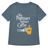 The Nightmare Before Coffee Women's V-Neck Tee