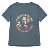 Outside I'm Hootin' Inside I'm Hollerin' Women's V-Neck Tee