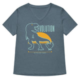 Dinosaur Evolution Women's V-Neck Tee