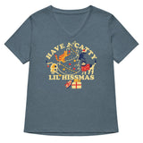 Have A Catty Lil Hissmas Women's V-Neck Tee