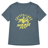 Crystal Lake Summer Fest Women's V-Neck Tee