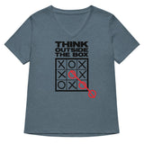 Think Outside The Box Women's V-Neck Tee