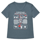 Christmas Home Security Women's V-Neck Tee