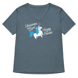Unicorns Are Just Horny Ponies Women's V-Neck Tee