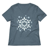 Cat Snowflake Women's V-Neck Tee
