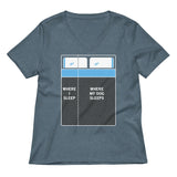Where I Sleep, Where My Dog Sleeps Women's V-Neck Tee