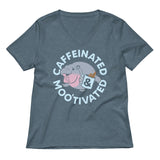 Caffeinated & Moo'tivated Women's V-Neck Tee