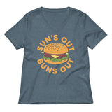 Sun's Out Buns Out Women's V-Neck Tee