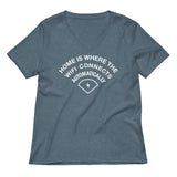 Home Is Where The WiFI Connects Automatically Women's V-Neck Tee