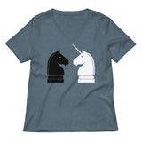Chess Unicorn Women's V-Neck Tee