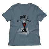 None Shall Pass Black Knight Women's V-Neck Tee