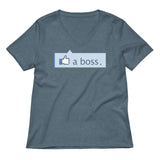 Like A Boss Thumbs Up Women's V-Neck Tee