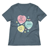 Candy Hearts Women's V-Neck Tee