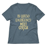 In Queso Emergency: Melt Cheese Women's V-Neck Tee