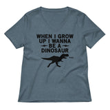 When I Grow Up I Wanna Be A Dinosaur Women's V-Neck Tee