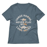 Three Horns Never Play With Long Necks Women's V-Neck Tee
