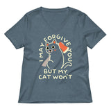 I May Forgive You But My Cat Won't Women's V-Neck Tee