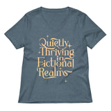 Quietly Thriving In Fictional Realms Women's V-Neck Tee
