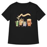 Let's All Go Watch Scary Movies Women's V-Neck Tee