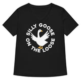 Silly Goose On The Loose Women's V-Neck Tee