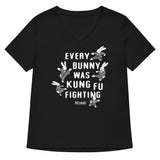 Every Bunny Was Kung Fu Fighting Women's V-Neck Tee